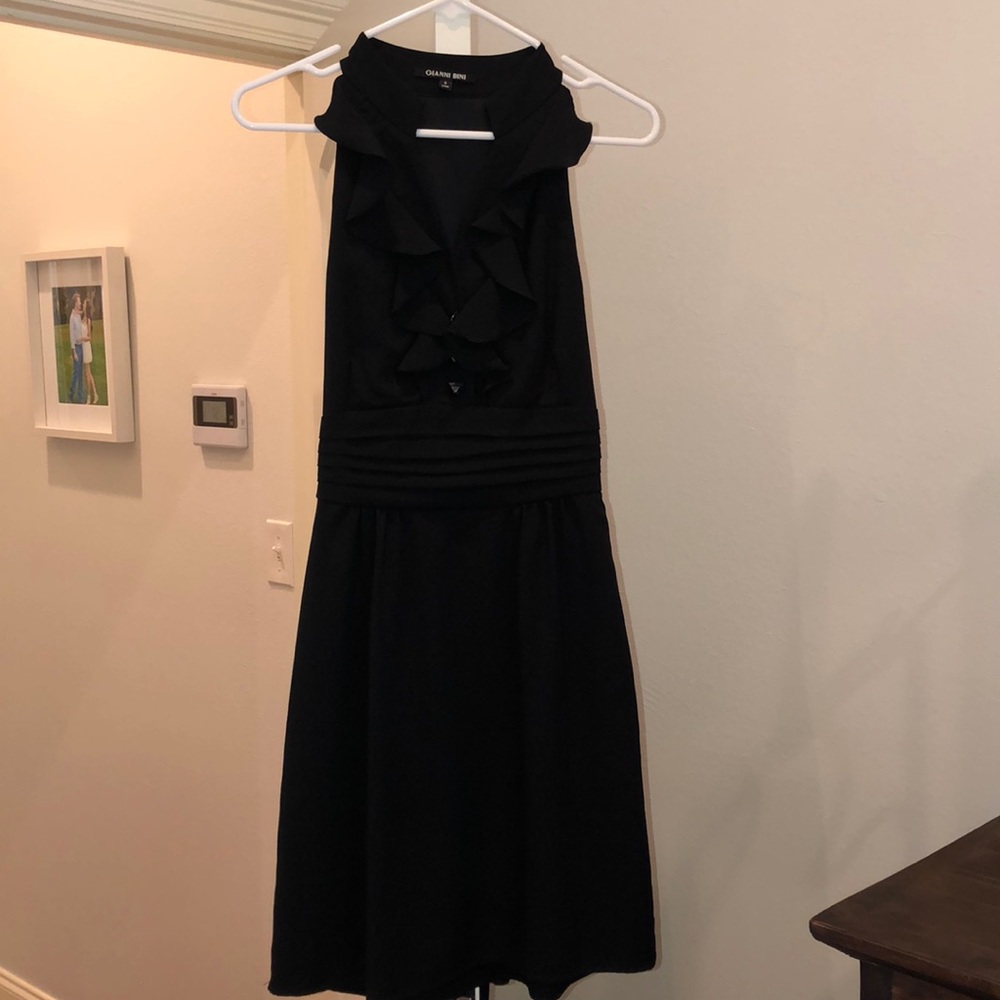 Gianni bini ruffle black dress